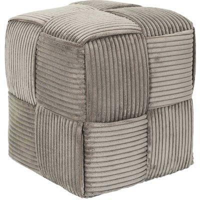 Pouf en tissu côtelé tressé Scott (Taupe)
