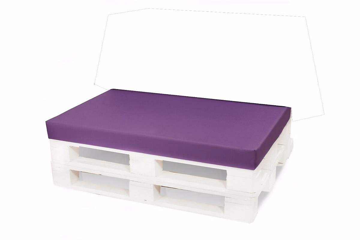Coussin de palette 120 × 40 × 10cm assise – coussin de palette Violet, coussin de mobilier de jardin, coussin de jardin