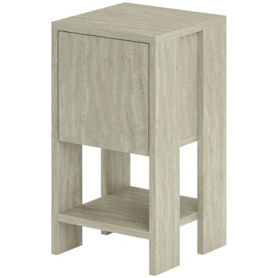 Table de chevet avec rangements Ema (Travertine)