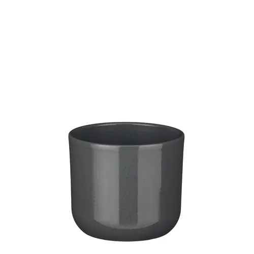 Extérieur sélection:Pot rond coloris noir en céramique Fedor Mica Decorations - 7 x Ø 7 cm