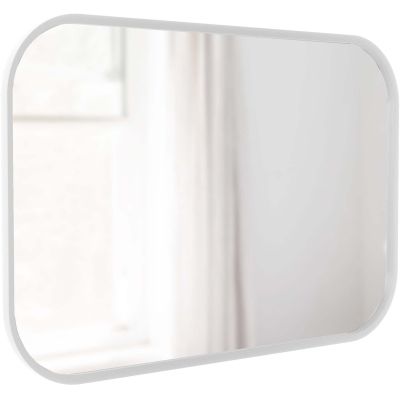 Miroir rectangulaire rebord caoutchouc 61 x 91 cm Hub (Blanc)