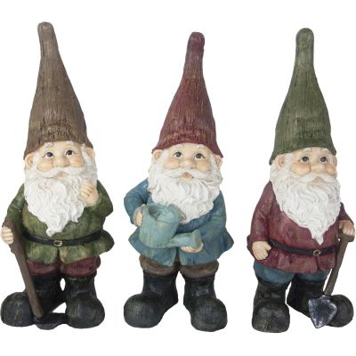 Nain de jardin assortis en résine (Lot de 3) (45 cm)