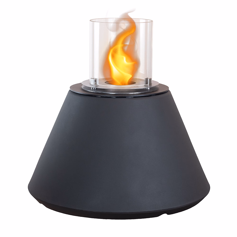 Cheminée À Bioéthanol Sur Pied Stromboli Anthracite – Brasero Pour L'Intérieur Et L'Extérieur, D.60Xh.56