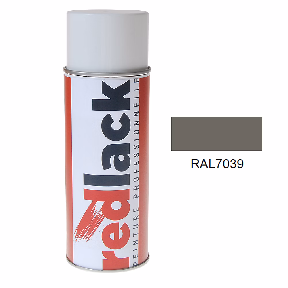 Bombe de peinture Aérosol – spray, 400ml, RAL 7039 Gris quartz, Satiné, multisupport, Redlack, RAL7039