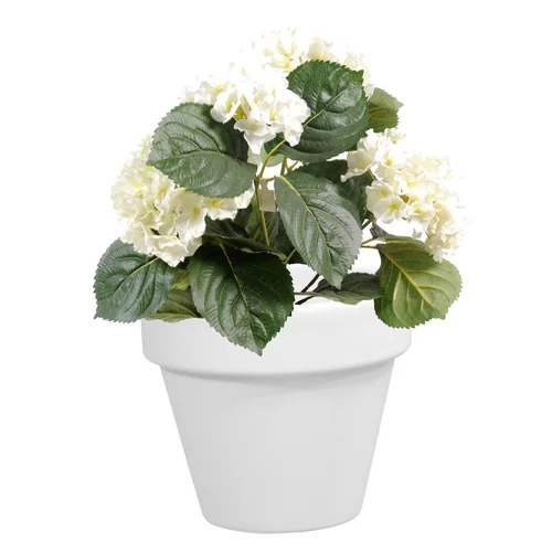 Idéal pour votre jardin:Pot horticole en terre cuite émaillée Blanc – D19 x H17