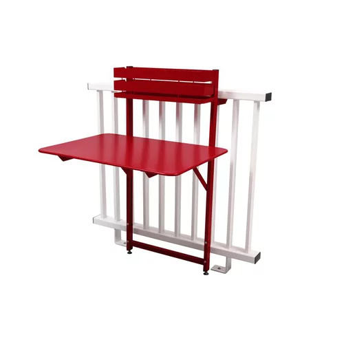 Vie extérieure:Table pliante rectangulaire en acier coloris piment Bistro Fermob - 117 x 77 x 115 cm