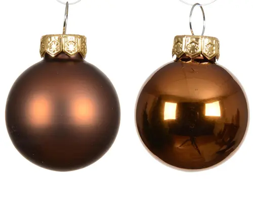 L’essentiel pour le jardin:Ensemble de 20 boules en verre brillant et mat espresso - Ø 6 cm