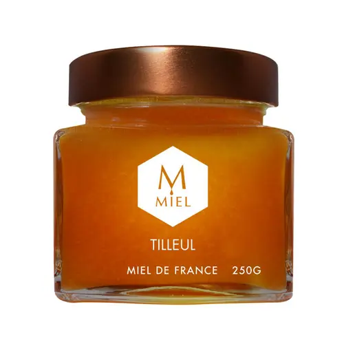 Idée au jardin:Miel de tilleul dans un pot en verre Hexagone - 250 g