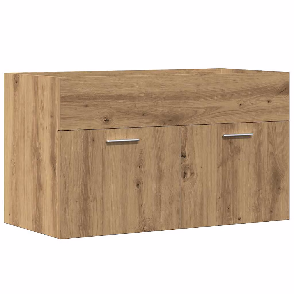 Armoire lavabo de salle de bain chêne artisanal bois ingénierie vidaXL – Réf. BNTKSJRFX0497881952