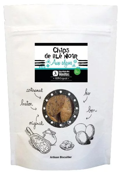 Idée simple:Chips blé noir aux algues bio Biscuiterie Venetes - 100 g