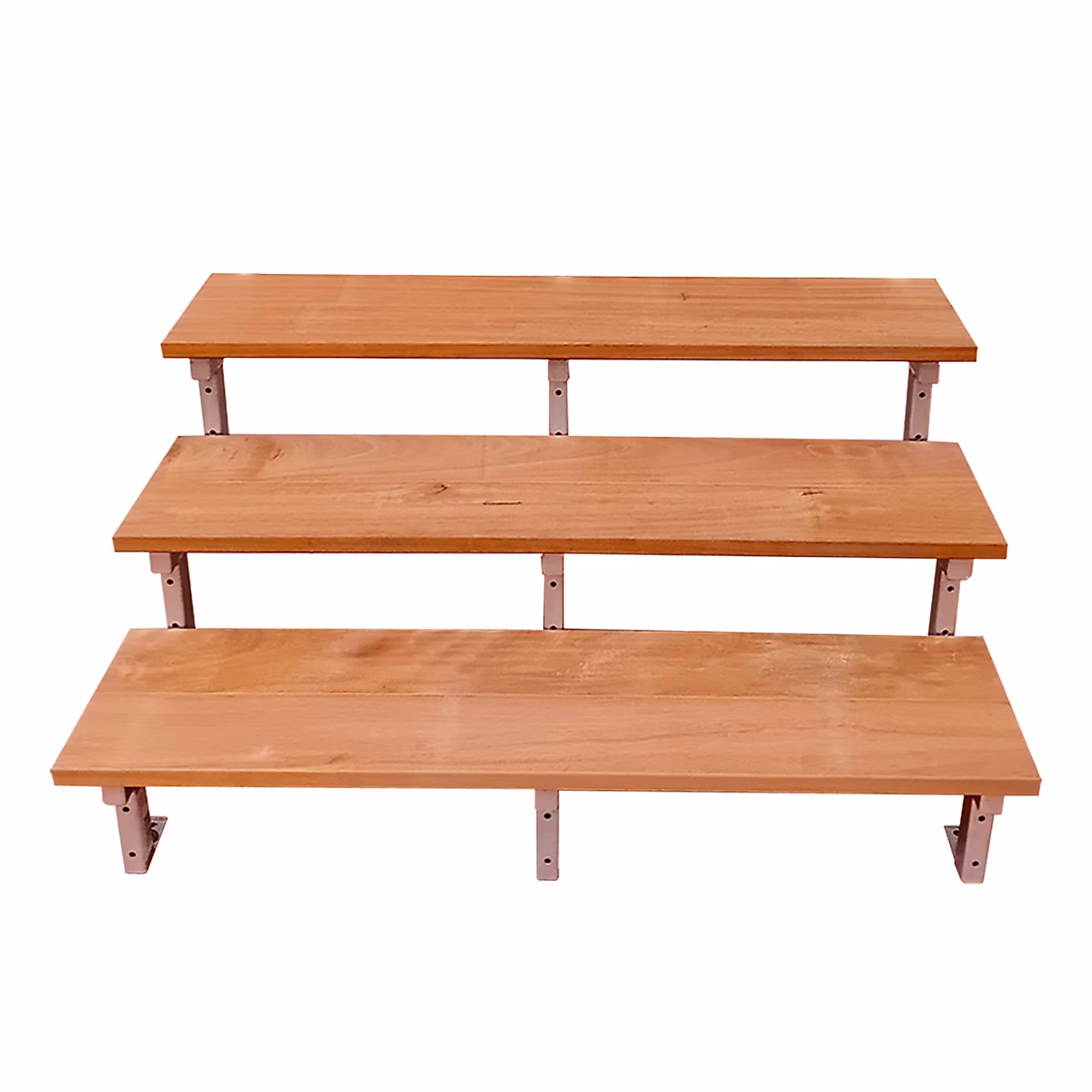 Escalier en acier BALI – 3 marches en bois exotique Bangkirai, Hauteur 54 cm, L 120 cm