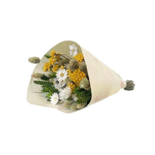 Jardin et déco：Bouquet de fleurs séchées Lovely coloris vert jaune - H 50 cm