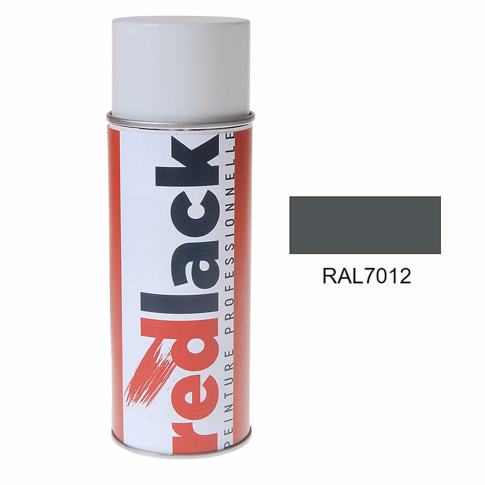 Bombe de peinture Aérosol – spray, 400ml, RAL 7012 Gris basalte, Mat, multisupport, Redlack, RAL7012