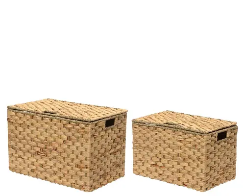 Pour tous les jours:Coffre de rangement en osier naturel grand modèle - 35 x 57 x 38 cm
