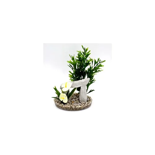 Jardin tout terrain:Décor vert avec dolmen en résine 20 x 12 cm