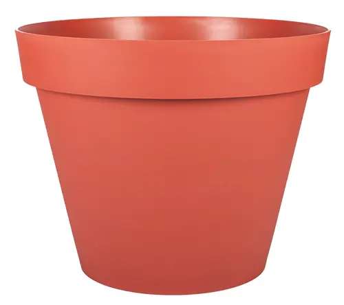 Maison et jardin:Pot rond en plastique coloris terre battue EDA Toscane - Ø 40 x H 32 cm