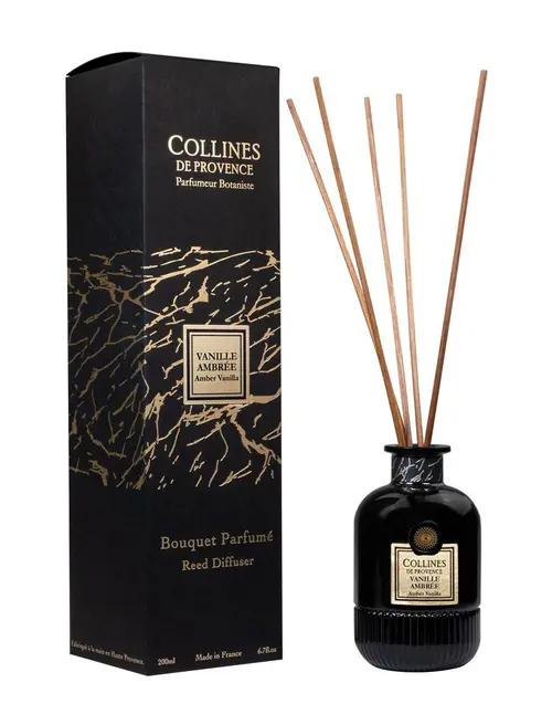 Style jardin:Bouquet parfumé Collines de Provence collection Fleurs & Écorces senteur Vanille ambrée - 200 ml