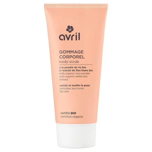 Adapté à vos extérieurs：Gommage corporel à la poudre de riz et à l'extrait de lilas blanc Bio Avril - 200 ml