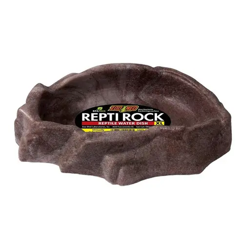 Pour mieux vivre dehors：Gamelle pour reptile en plastique recyclé coloris gris Repti Rock - Taille XL