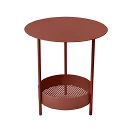 Jardin & pratique:Guéridon Salsa coloris ocre rouge en acier Fermob - Ø 50 cm x 50 cm