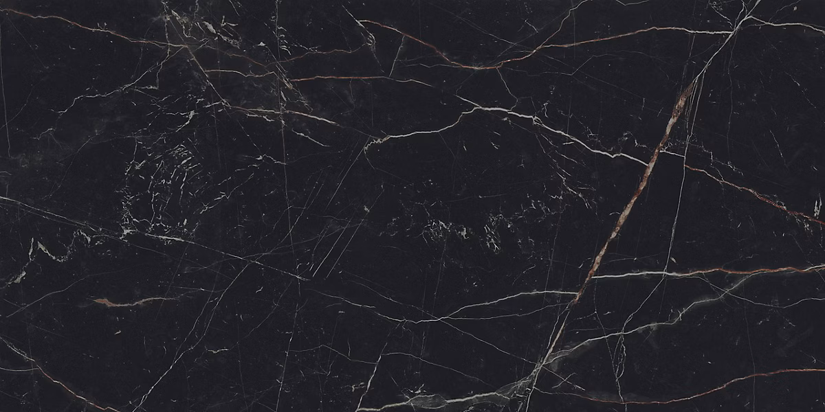 Carrelage effet Marbre Noir Scuro 120x60x0 – 9 cm Brillant Magnaro | Sol et mur intérieur (vendu par carton de 1 | 44 m²) | RO'MA CARR