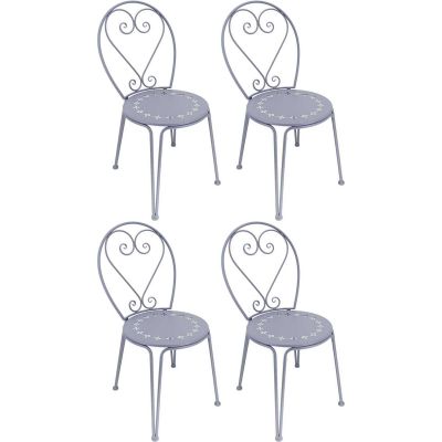 Chaise détente en fer Belle Époque (Lot de 4 )