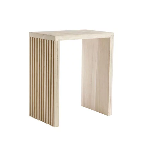 À découvrir pour le jardin：Selette rondins de bois coloris beige en bois pawlonia Taille 1 - 30 x 46 x 55 cm