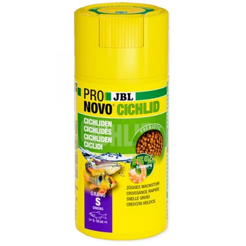 Pour la maison et l’extérieur:Nourriture pour poisson spéciale cichlides, granulés, JBL ProNovo - 130g/250ml