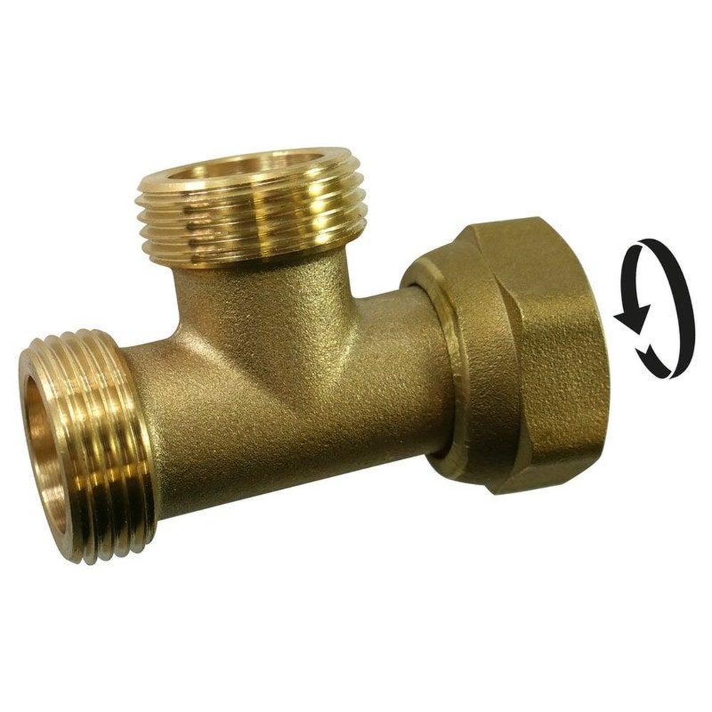 CENTRALE BRICO Té double M/F à visser laiton F 15 x 21 pour cuivre
