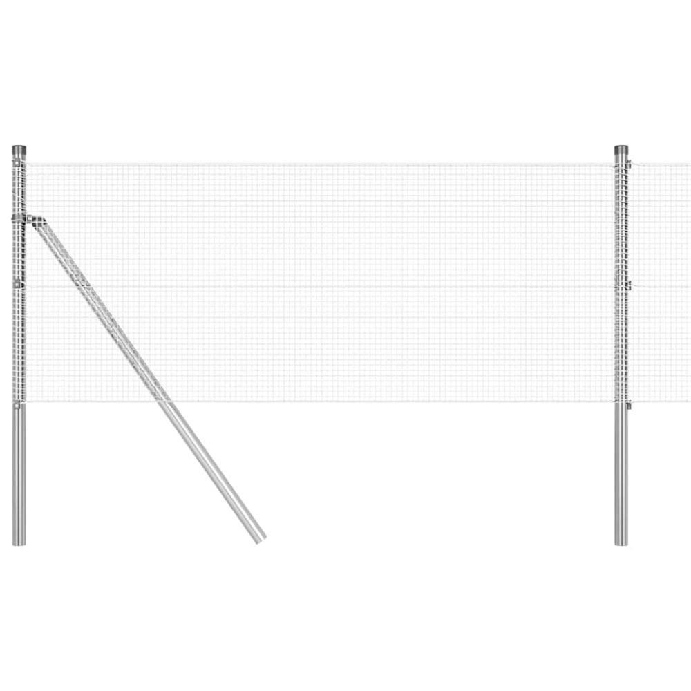 vidaXL Clôture en fils soudés pour fixation au sol 50 x 0,8 m Argenté