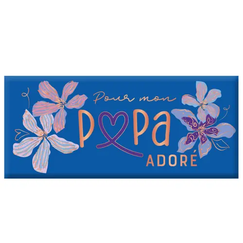 Pratique dehors：Mini tablette chocolat lait « Pour mon Papa adoré » Art Grafik - 30 g