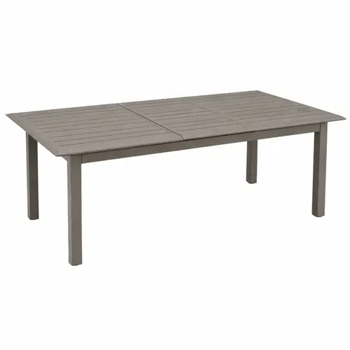 L’essentiel pour le jardin:Table caméline à rallonge coloris café 130/180 x 84 x 74 cm