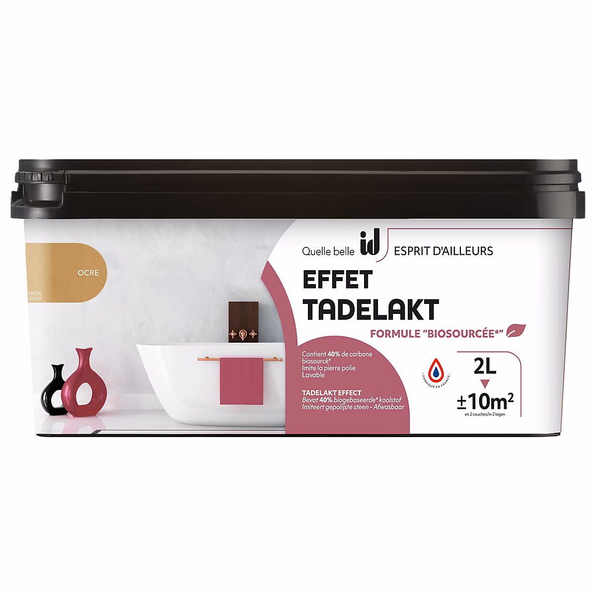 ENDUIT LISSE EFFET TADELAKT OCRE 2L – ID PARIS