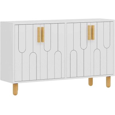 Buffet 4 portes en aggloméré Vincent (Blanc)