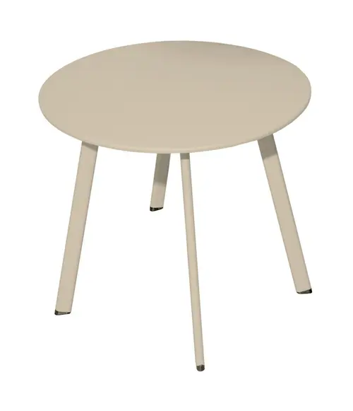 Pour organiser le jardin:Table basse Massaî coloris beige en acier - Ø 40 x 35 cm