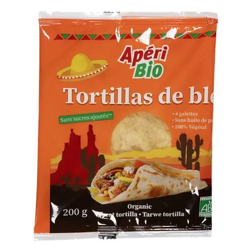 Une solution pratique pour l’extérieur：Tortillas de blé bio Apéri Bio - 200 g
