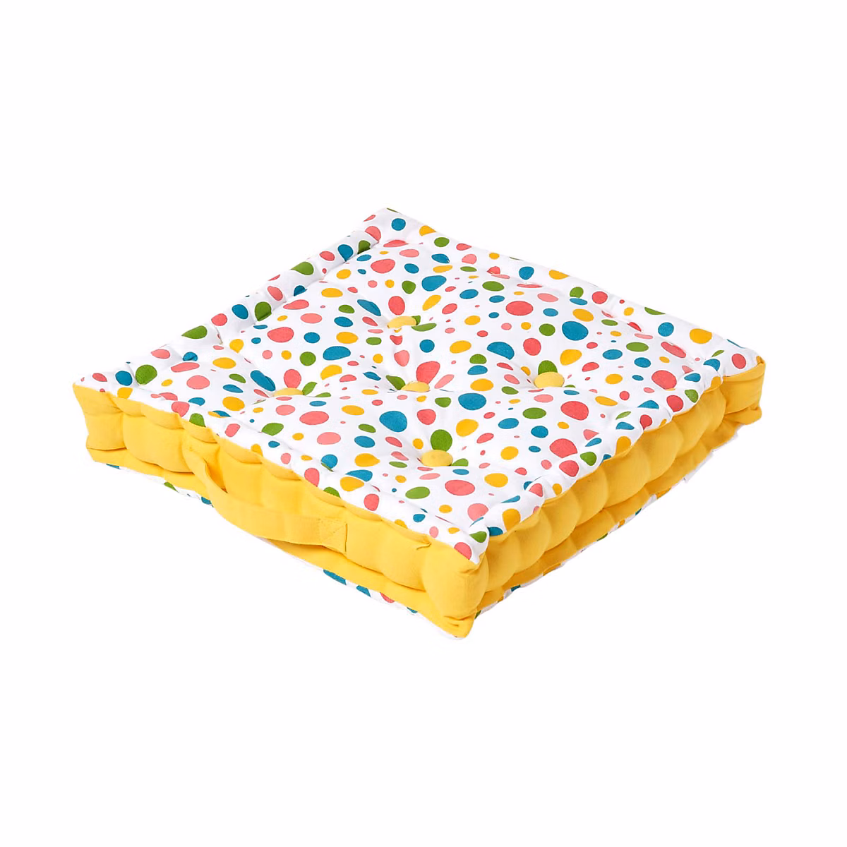 Coussin de sol – pois multicolores, 40 × 40 cm, HOMESCAPES