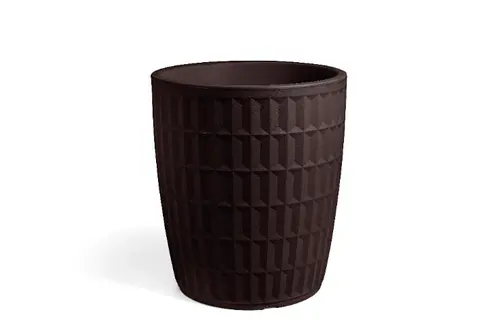 Jardin à embellir:Pot rond en plastique coloris bronze rouille Veca Tyle - Ø 50 cm