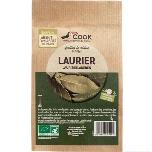 Mon jardin:Laurier en feuilles bio en sachet kraft Cook - 10 g