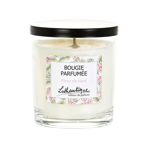 Votre allié à l’extérieur：Bougie parfumée blanche en pot de verre Lothantique Fleur de Tiaré - 160 g