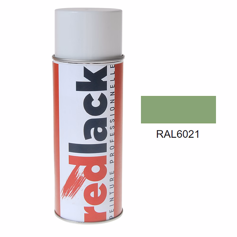 Bombe de peinture Aérosol – spray | 400ml | RAL 6021 Vert pâle | Mat | multisupport | Redlack | RAL6021