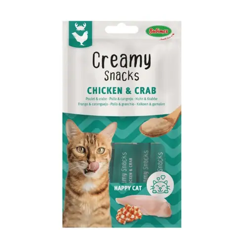 Solution maison:Friandise en crème pour chat poulet et crabe Bubimex Creamy x 4 - 60 g