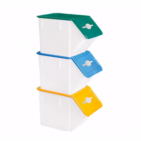 Bacs tri sélectif 40 L + couvercles – lot de 3