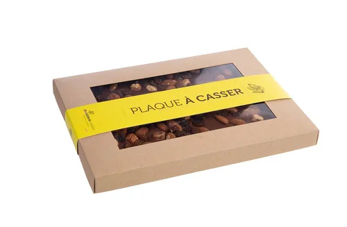 Extérieur confort：Plaque à casser lait & fruits secs bio sans marteau Chocolaterie Castelain - 400 g
