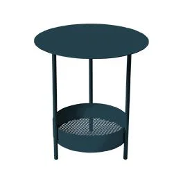 Essentiel pour le jardin:Guéridon Salsa coloris bleu en acier Fermob - Ø 50 cm x 50 cm