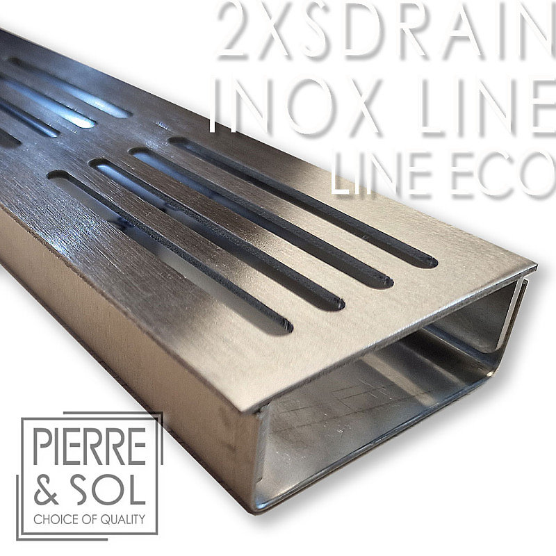 Caniveau Inox Hauteur 2 – 5 cm, 2XSDRAIN EASY Grille Inox Line, LINE ECO, Élément d'angle