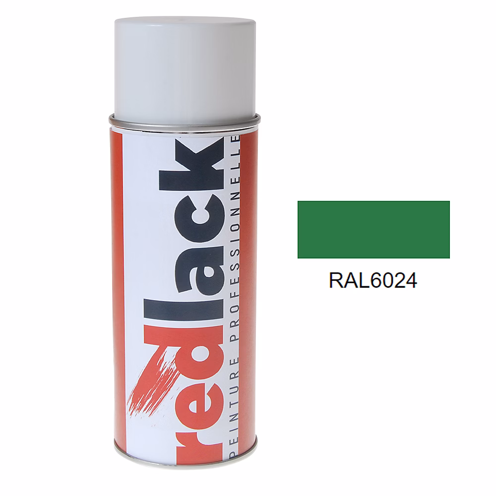 Bombe de peinture Aérosol – spray, 400ml, RAL 6024 Vert signalisation, Mat, multisupport, Redlack, RAL6024