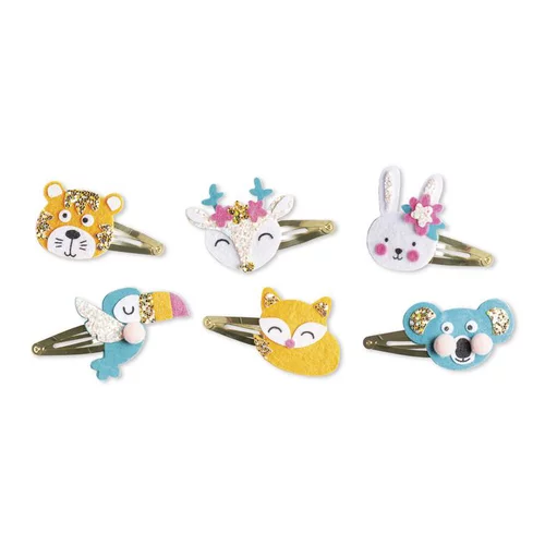 Pour simplifier vos extérieurs:6 Barrettes Janod Animaux pailletés à créer - dès 6 ans