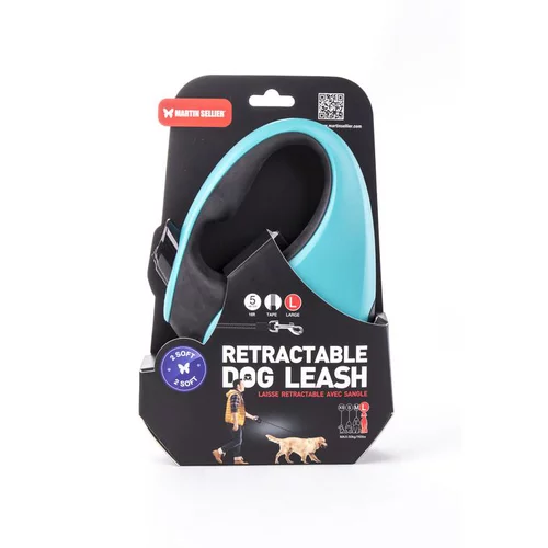 Parfait pour le jardin：Laisse sangle avec enrouleur Instinct turquoise 5 mètres