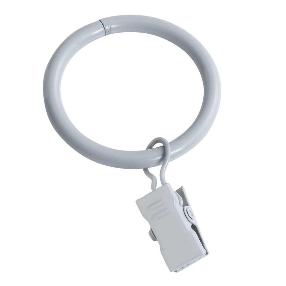 Douceur d'Intérieur Lot de 10 anneaux pince 12cm gris